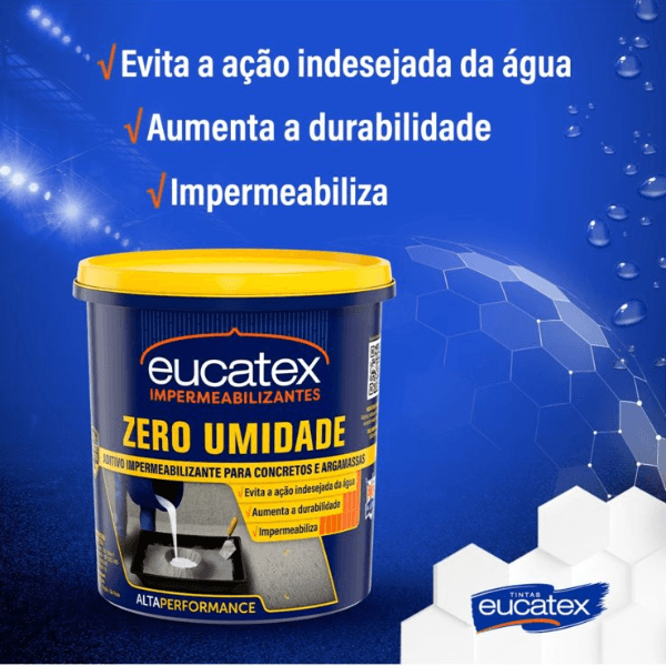 Aditivo Zero Umidade Impermeabiliza Concretos E Argamassa 3,6L Eucatex