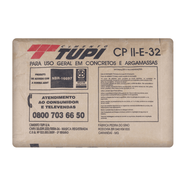 Cimento CP2 CP II E 32 Saco De 50kg Tupi