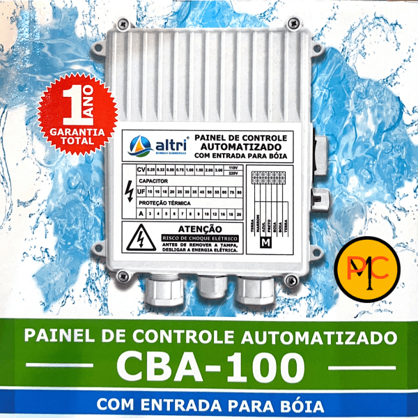 Altri Painel Para Bomba de Poço Com Entrada Para Boia 3 fios 1.00cv Mono 220v 30uf 8A