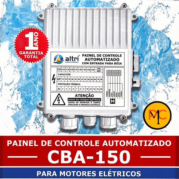 Altri Painel Para Bomba de Poço Com Entrada Para Boia 3 fios 1.50cv Mono 220v 35uf 10A