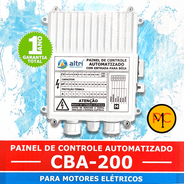 Altri Painel Box Para Bomba de Poço Com Entrada Para Boia 3 fios 2.00cv Mono 220v 50uf 12A