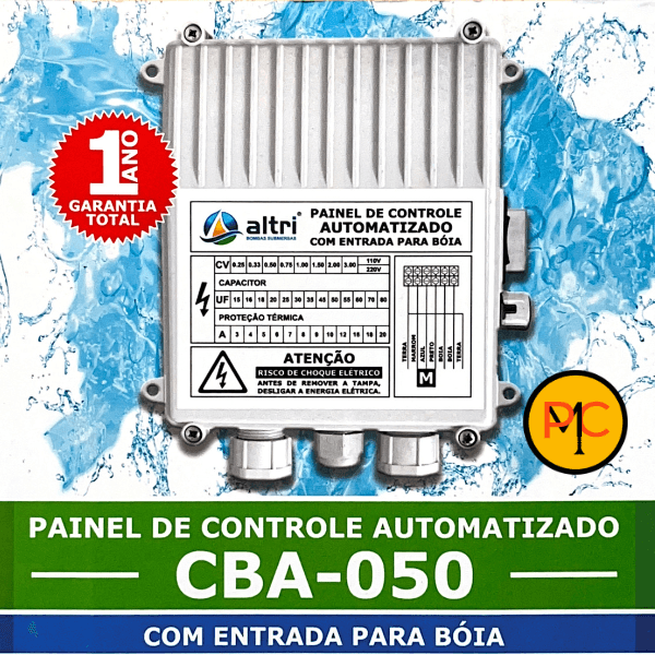 Altri Painel Para Bomba de Poço Com Entrada Para Boia 3 fios 0.50cv Mono 220v 20uf 5A