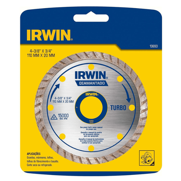 Disco Diamantado Turbo 110x20mm Irwin – IW13893
