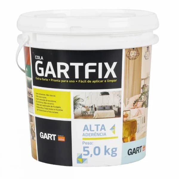 Cola Gartfix Para Rodapé Poliestireno E Moldura Isopor 5Kg