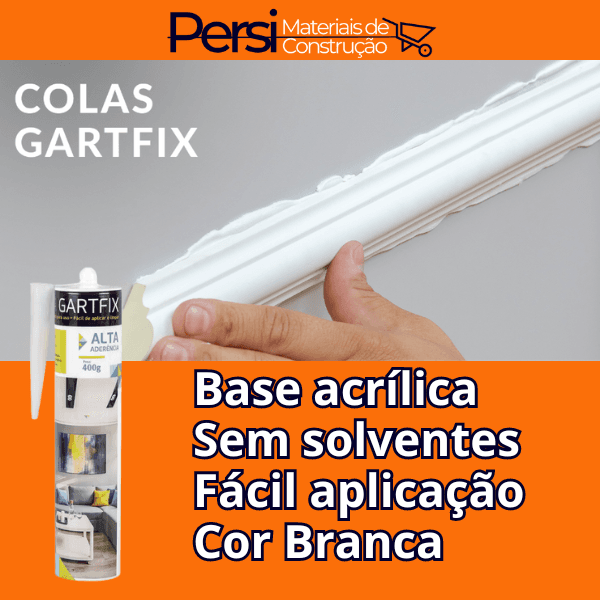 Cola Gartfix Para Rodapé Poliestireno E Moldura Isopor Bisnaga 400g
