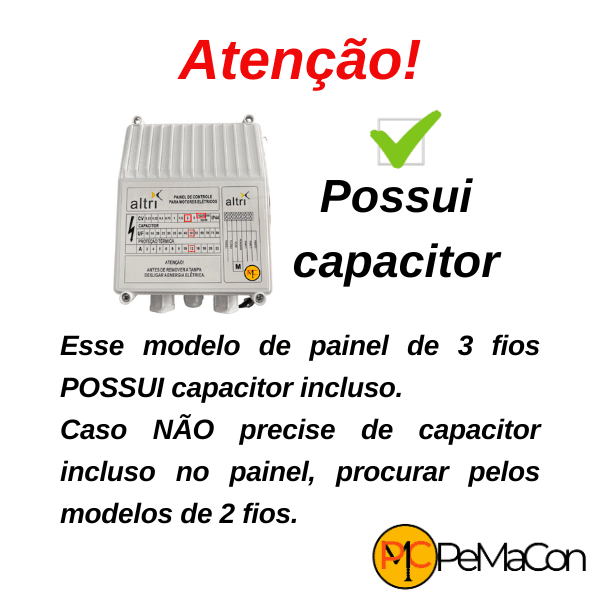 Altri Painel Box Para Bomba de Poço Com Entrada Para Boia 3 fios 0.33cv Mono 220v 18uf 4A