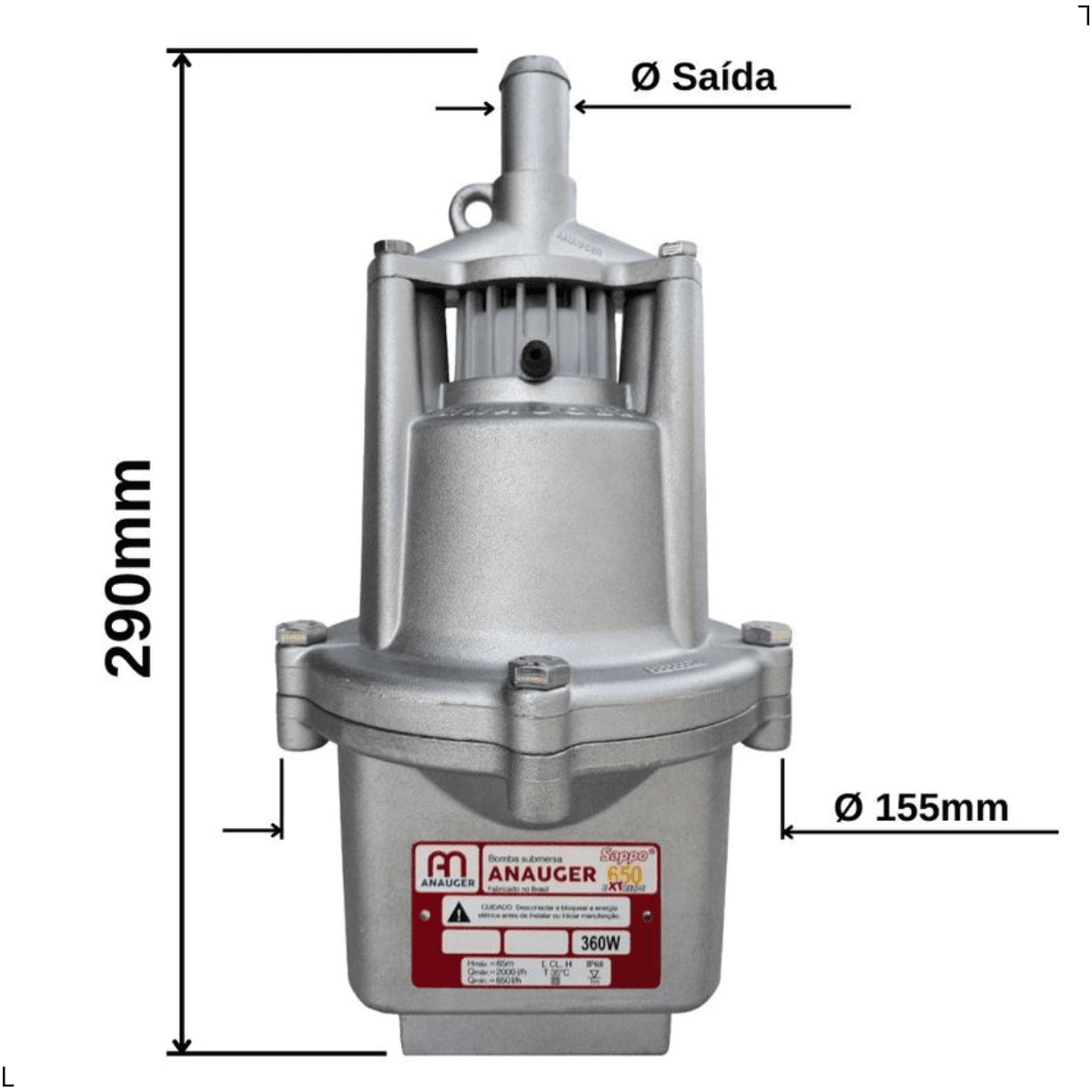 Bomba de Água Submersa Sappo 650 Extreme 360W 220V – Anauger