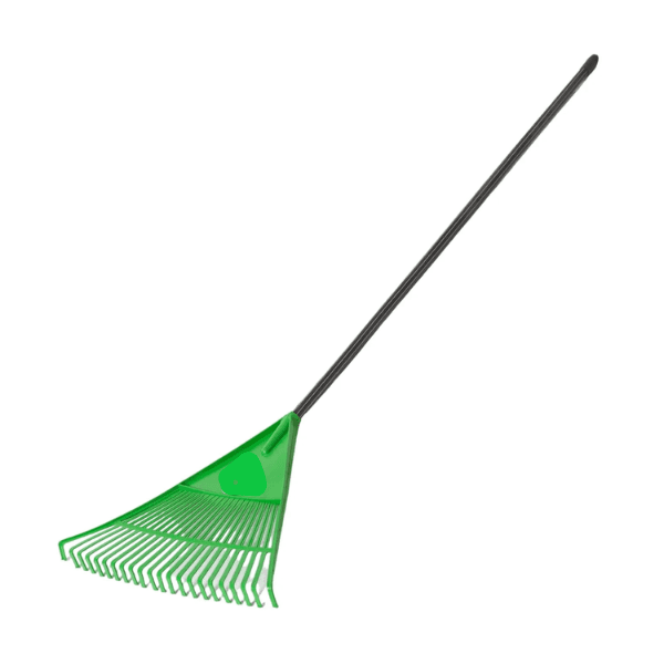 Vassoura Plástica Verde 22dentes Com Cabo Para Jardim