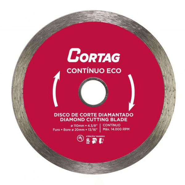 Disco De Corte Diamantado Contínuo Eco 110mm – Cortag 61548
