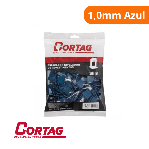 Espaçador Nivelador Slim 1,0mm Azul (Pacote Com 100 unidades) – Cortag