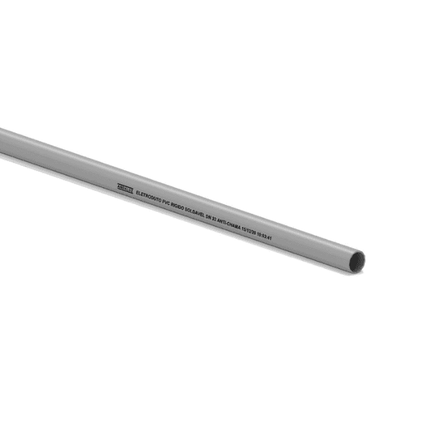 Eletroduto PVC Soldável de 25x3M Antichamas Rigido Cinza Leve Hidrossol.